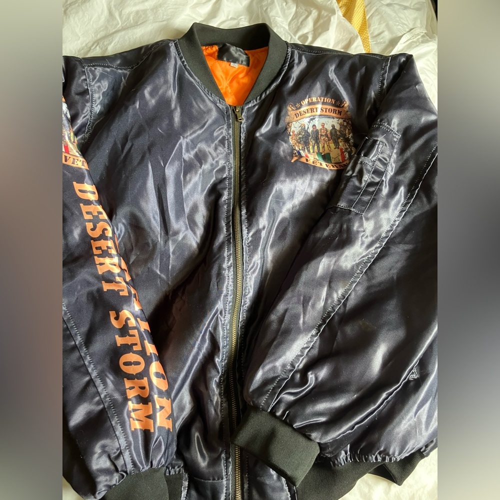 Vintage Operation Desert Storm Veteran Military Jacket Mens Large USA